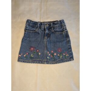 Osh Kosh‎ B'Gosh Vintage Denim Embroidered Floral Skirt